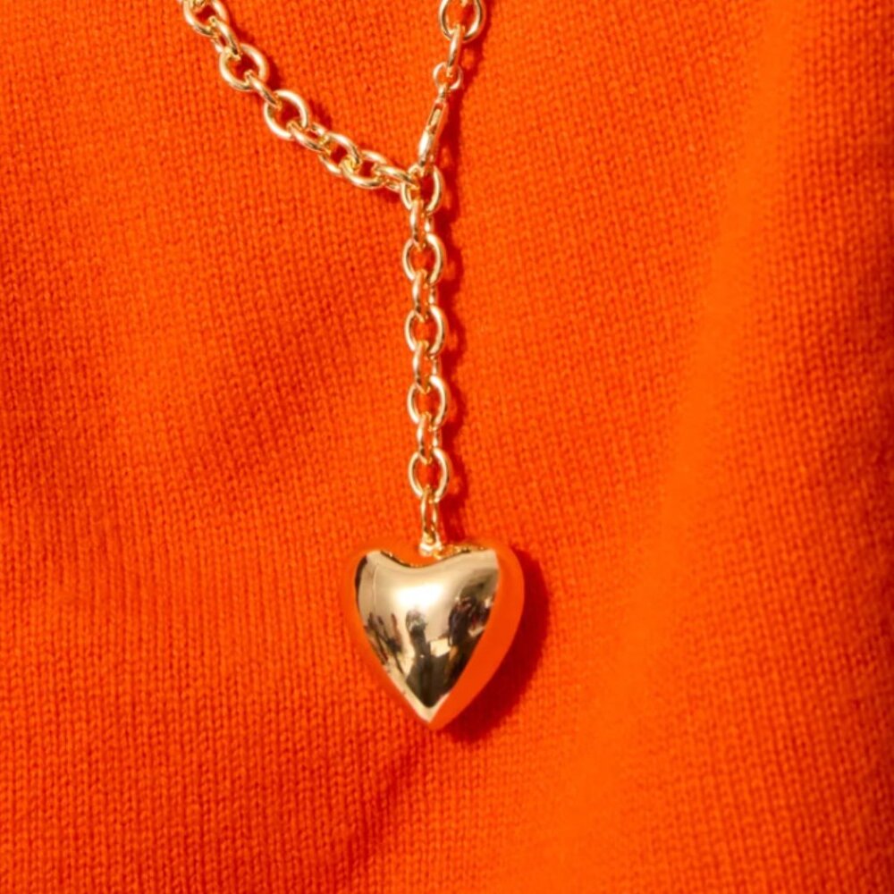 BEST Roxanne Assoulin The Big Puffy Heart Necklace Polished Gold